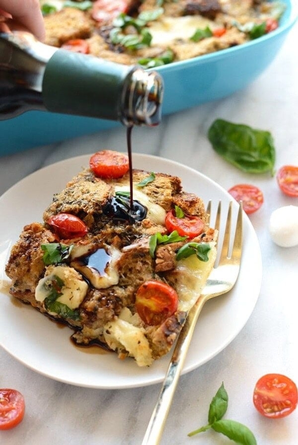 Caprese breakfast casserole