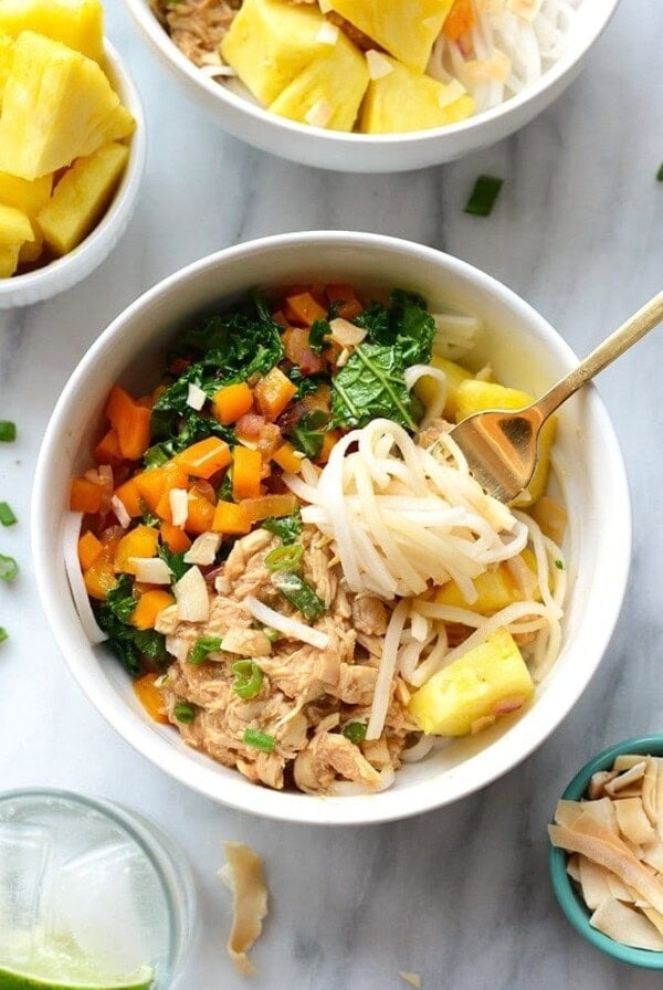 Hawaiian chicken noodle bowls