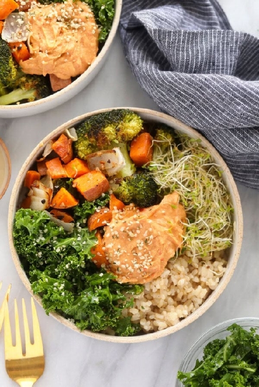Vegetarian brown rice bowl
