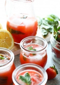 Homemade strawberry lemonade