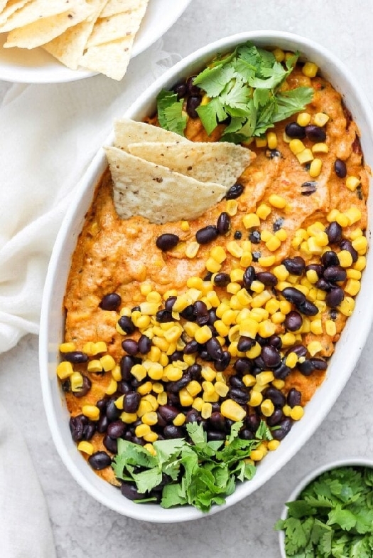 Vegan street corn queso dip