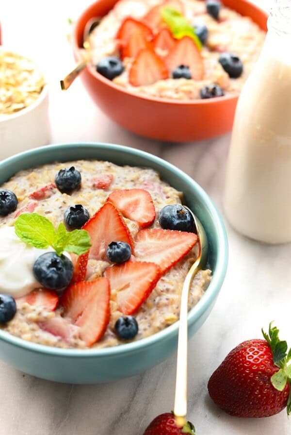 Strawberries and cream oatmeal
