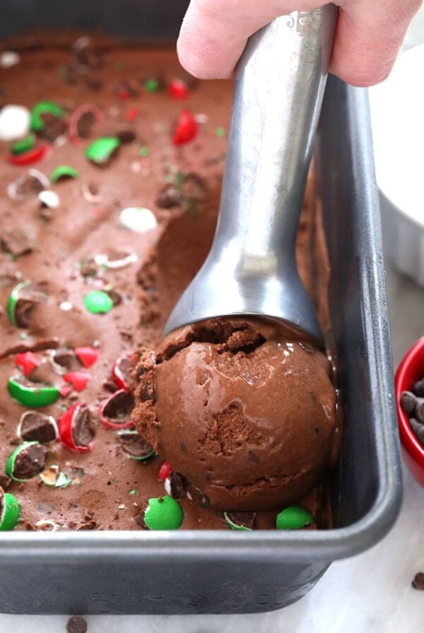 Chocolate peppermint banana nice cream