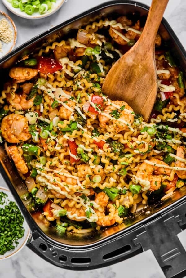 Air fryer shrimp and veggies