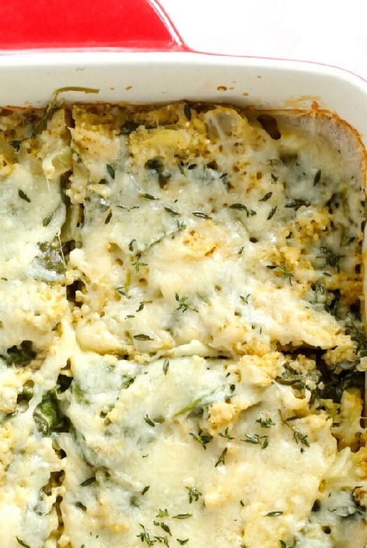 Spinach artichoke quinoa casserole