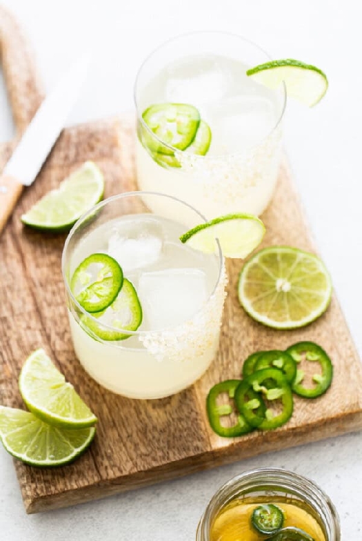 Spicy mezcal margaritas