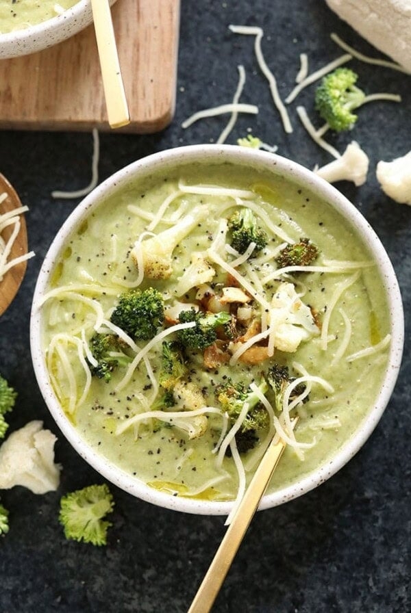 Broccoli cauliflower cheese soup