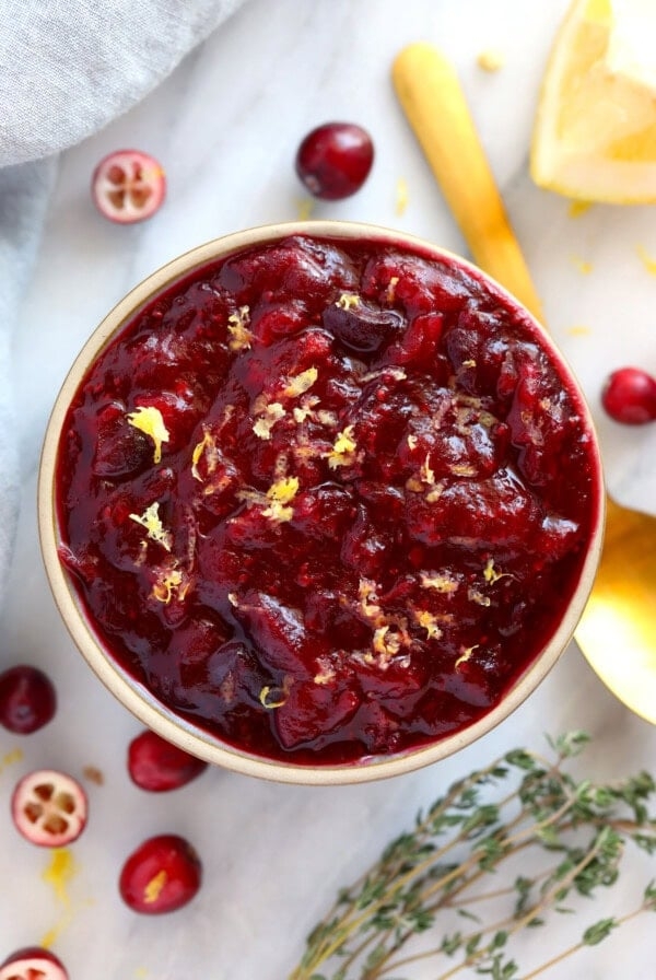 Lemon ginger cranberry sauce