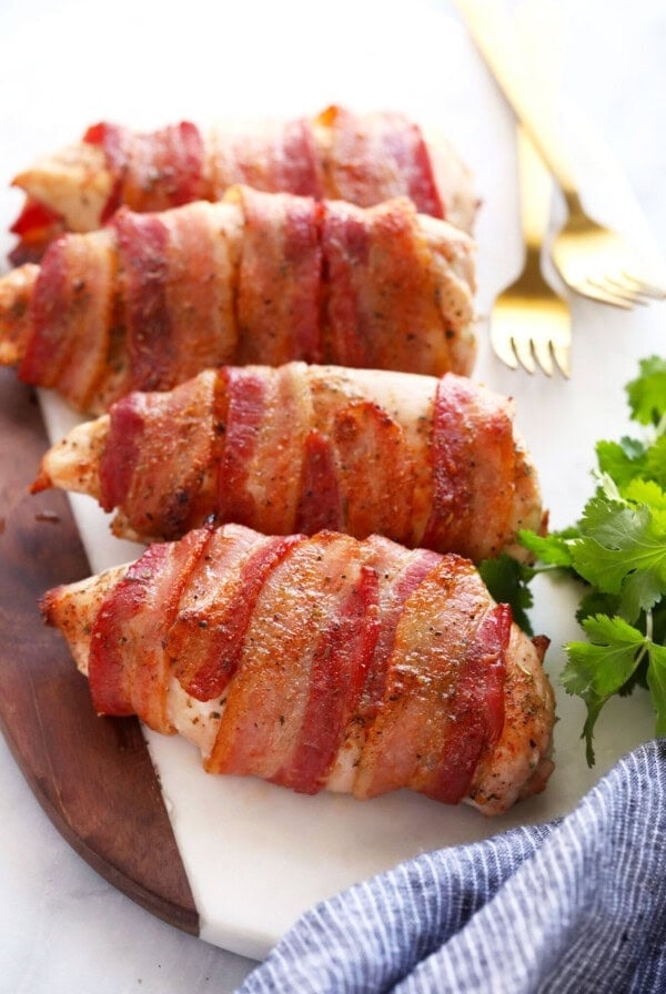 Crispy bacon wrapped chicken
