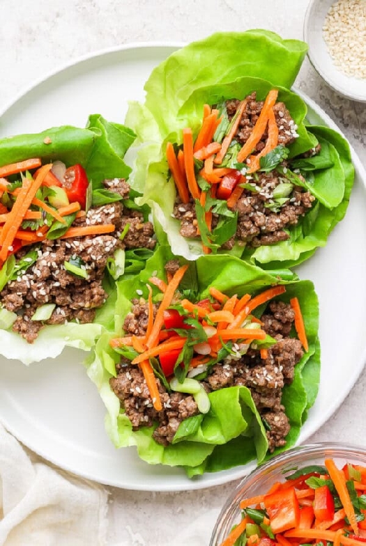 Korean beef lettuce wraps