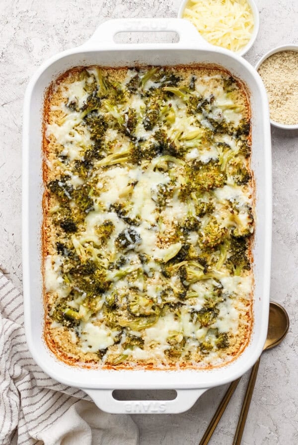 Quinoa broccoli and cheese casserole