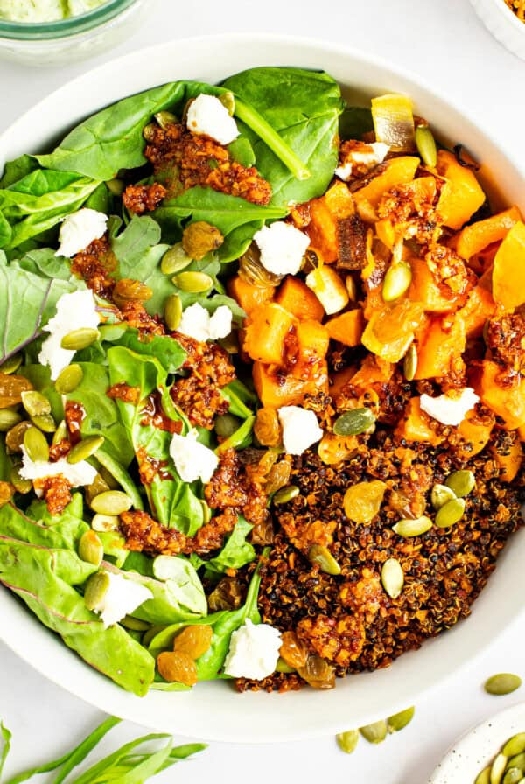 Crispy quinoa and butternut squash salad