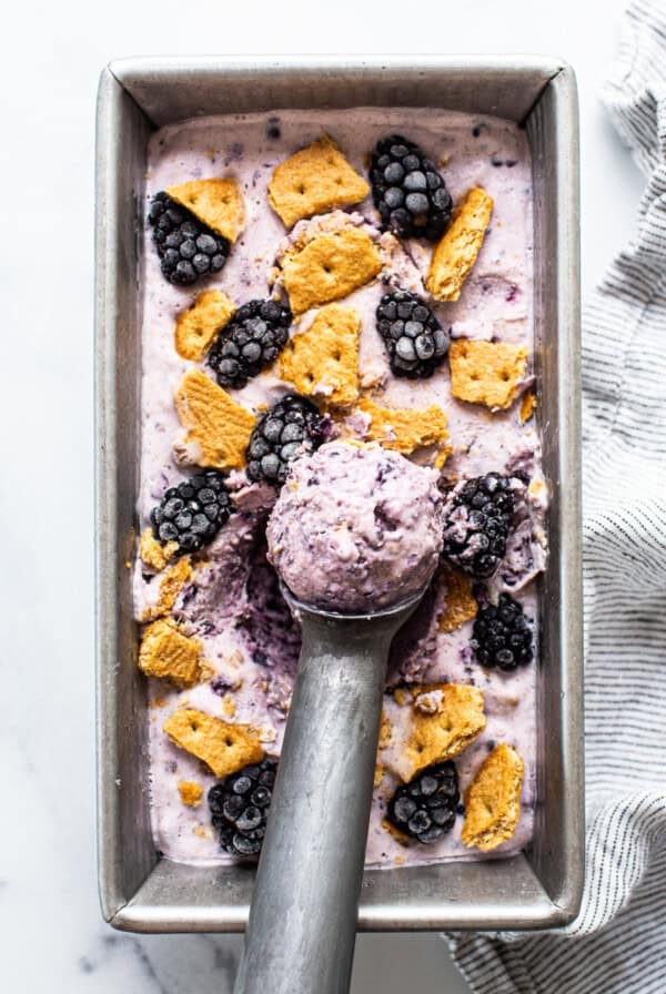 Blackberry cheesecake cottage cheese ice cream