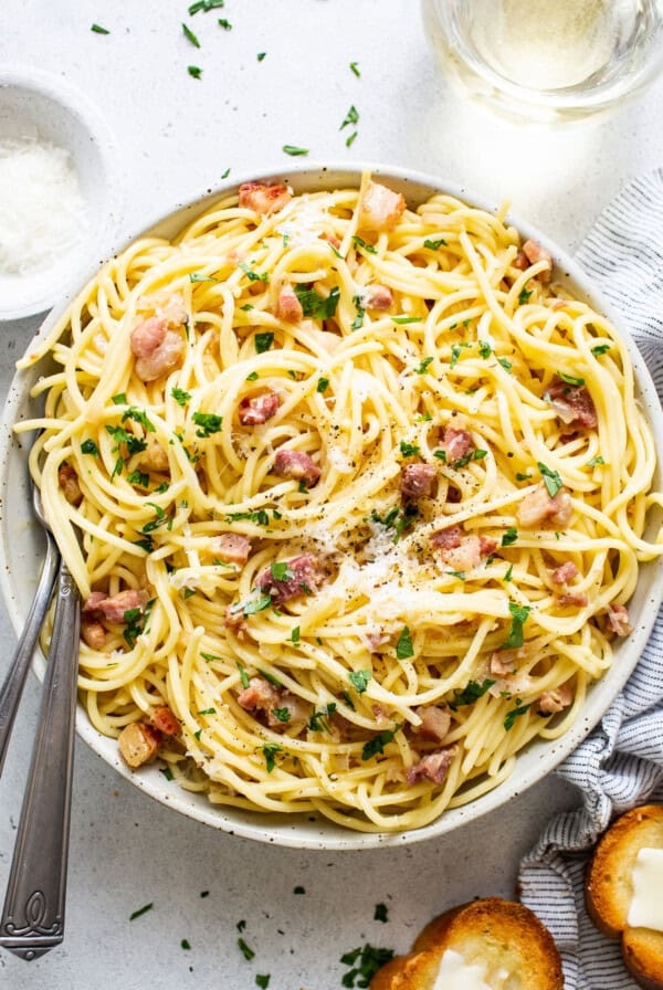 Simple pasta carbonara