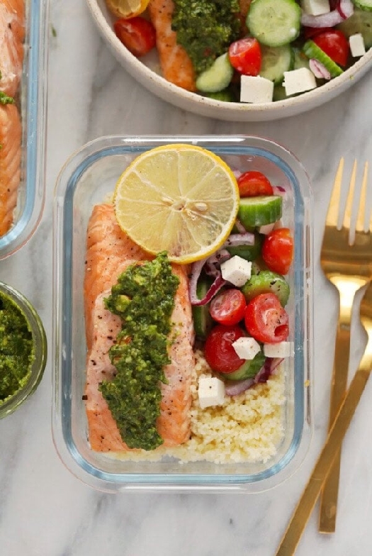 Mediterranean salmon meal prep