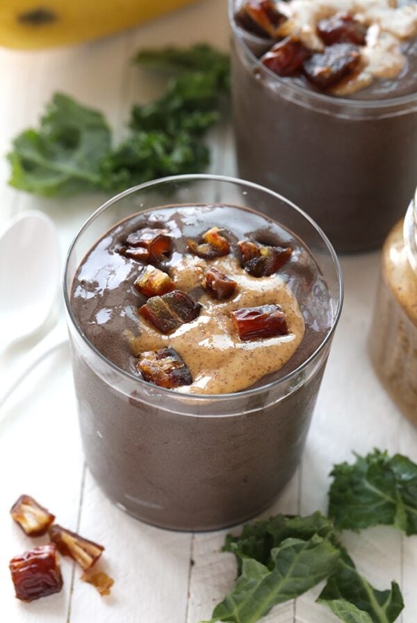 Dark chocolate date protein smoothie