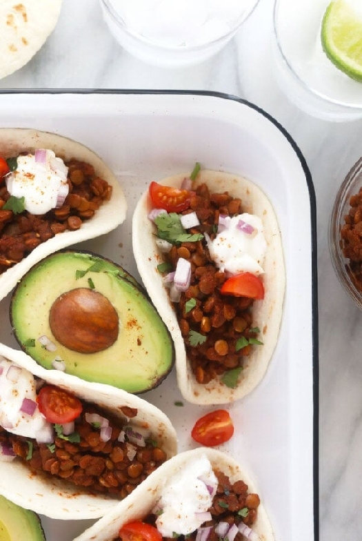 Instant pot lentil tacos