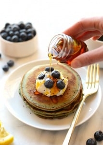 Blender lemon blueberry pancakes