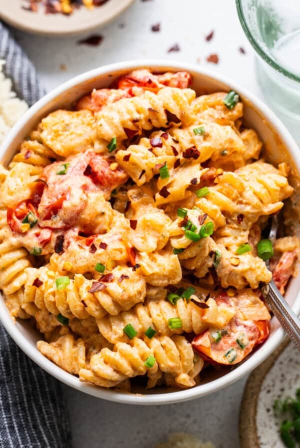 Baked bursting tomato boursin pasta