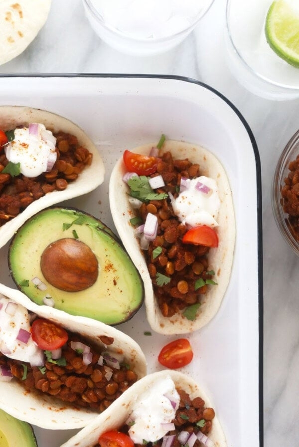 Instant pot lentil tacos