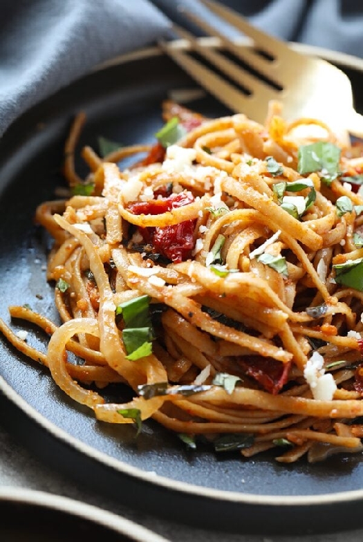 Whole wheat sun dried tomato basil pasta