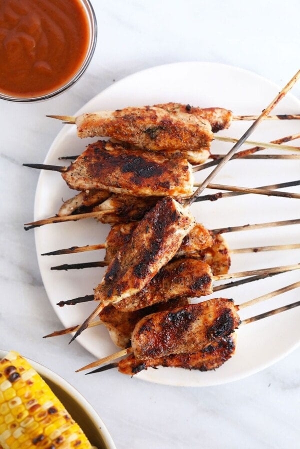 Bbq chicken skewers