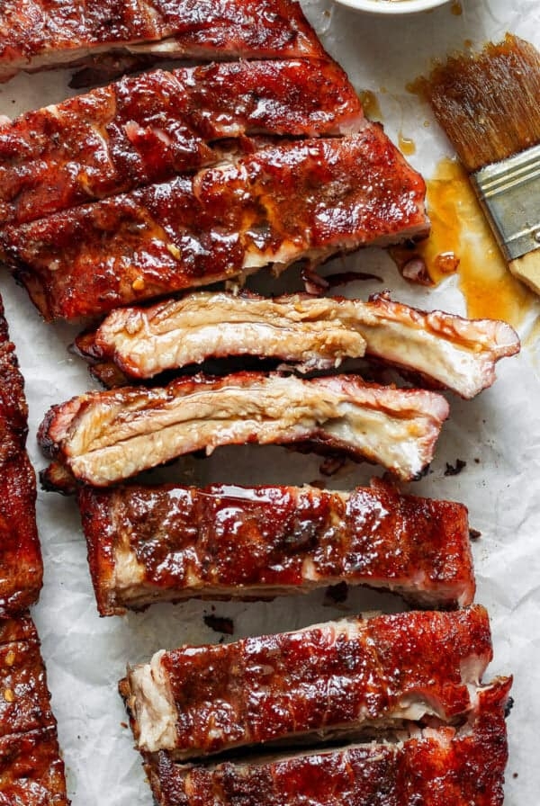 Sticky sesame garlic ribs
