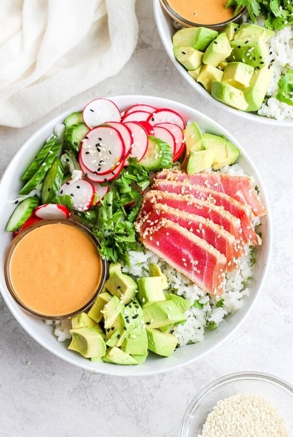 Ahi tuna poke bowl