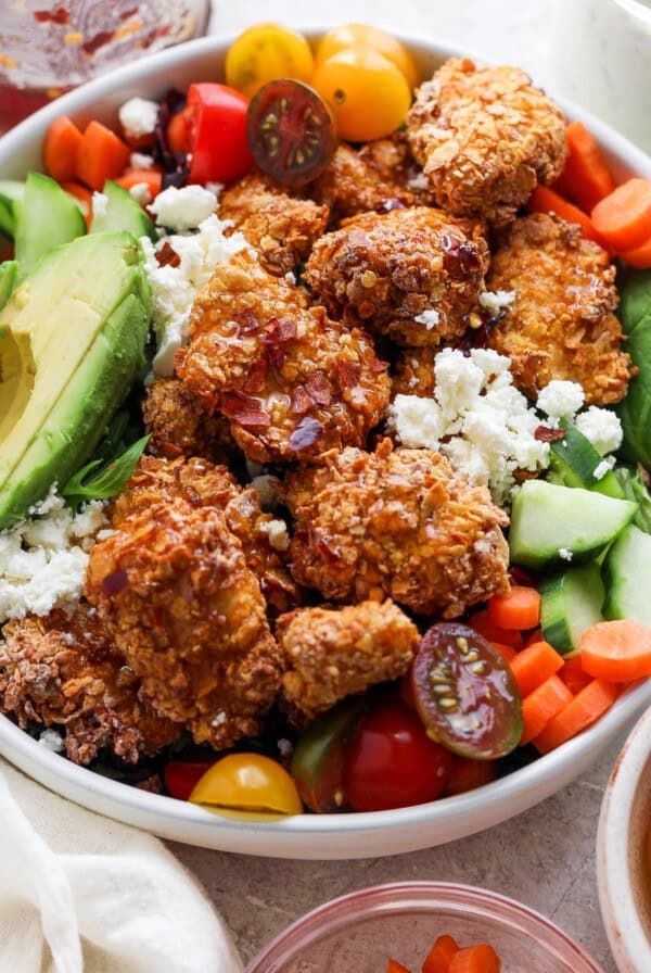 Hot honey chicken salad