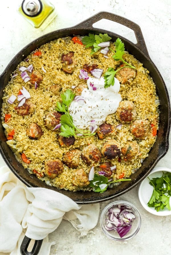 One-pot za’atar meatballs and quinoa