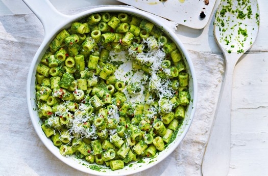 Spinach pesto pasta