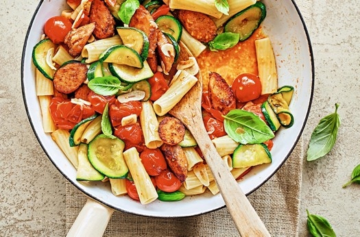 Vegetarian sausage pasta
