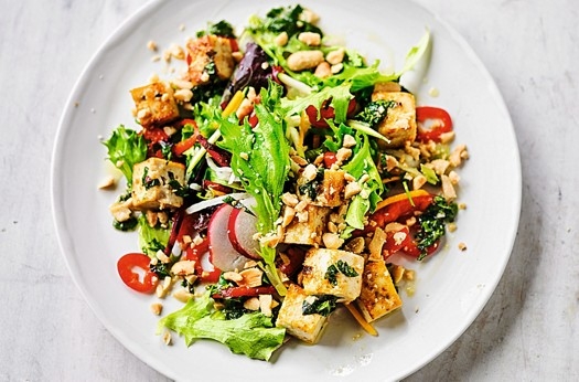 Rainbow tofu bowl
