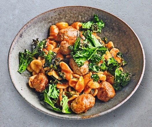 Sausage and kale orecchiette