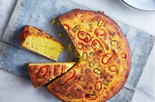 Pepper and green chilli cornbread