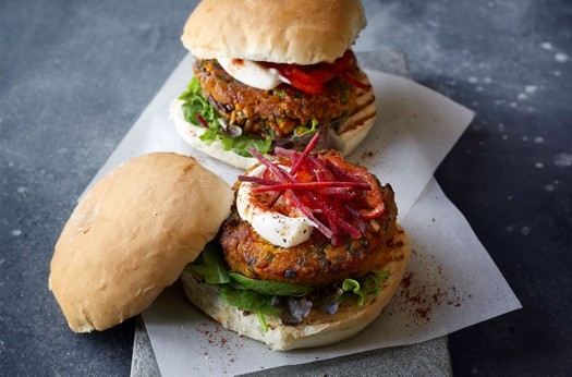 Butternut, sweet potato & grain burgers