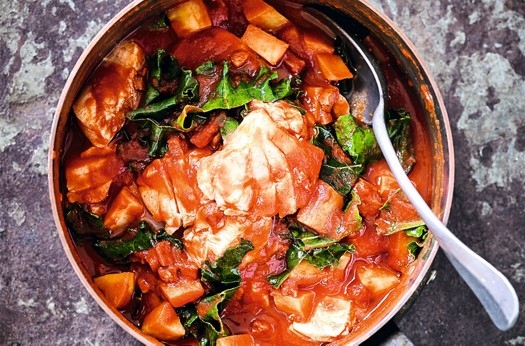 Cod, parsnip & kale stew