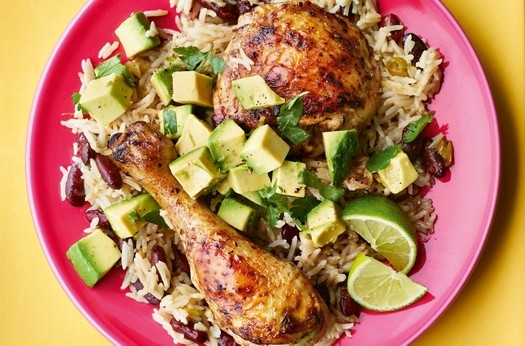 Jerk chicken with zingy avocado