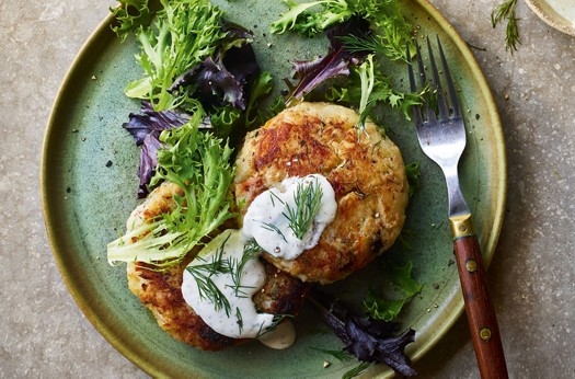 Smoked fish cakes with celeriac & dill