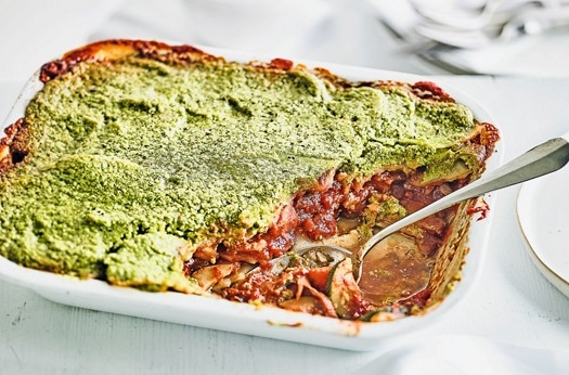 The happy pear's vegan lasagne with basil cashew cream & celeriac
