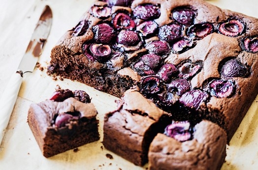 Cherry, chocolate & disaronno brownies