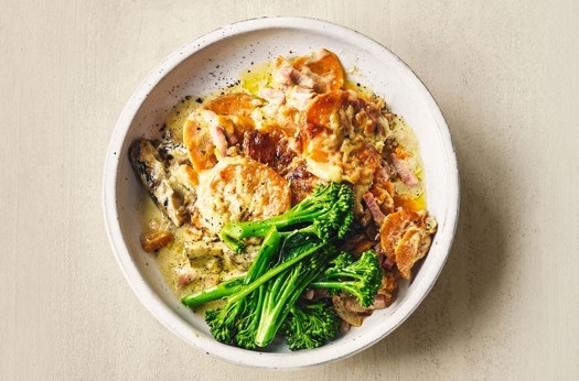 Smoked ham & sweet potato bake
