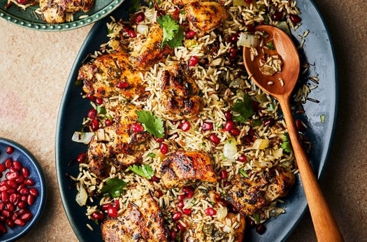 Chicken pilaf with pomegranate