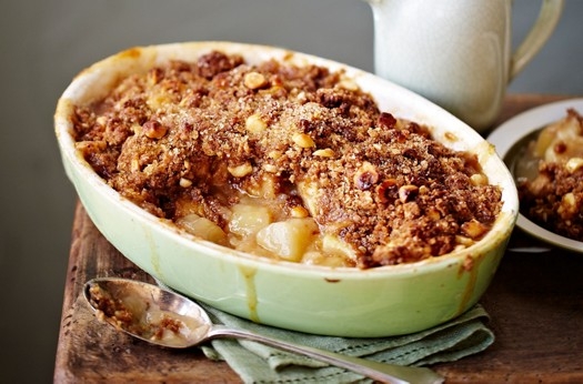 Apple, pear and brown sugar crumble