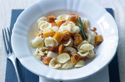 Pasta with roasted squash and sweet potato