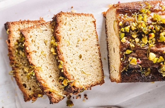 Lime & pistachio drizzle loaf