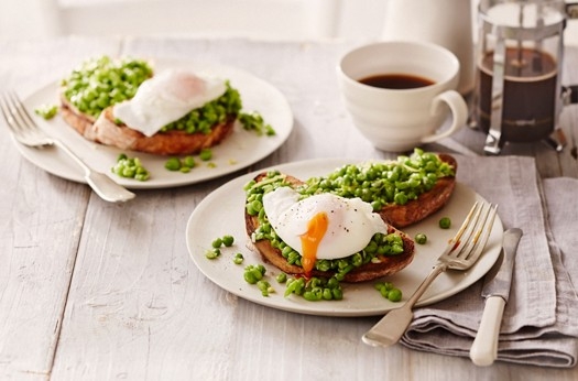 Mashed peas on toast
