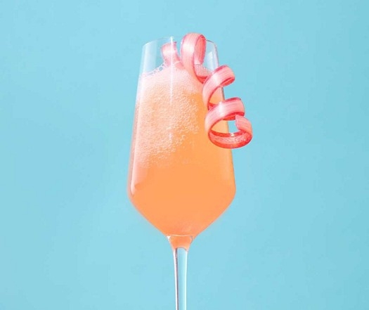 Rhubarb royale cocktail
