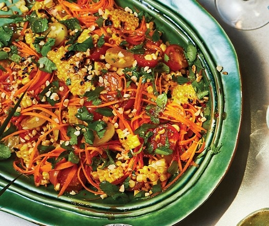 Sweetcorn and mixed tomato som tam