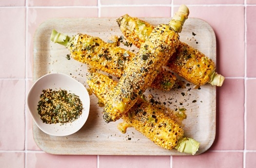 Grilled corn with miso butter & nori salt